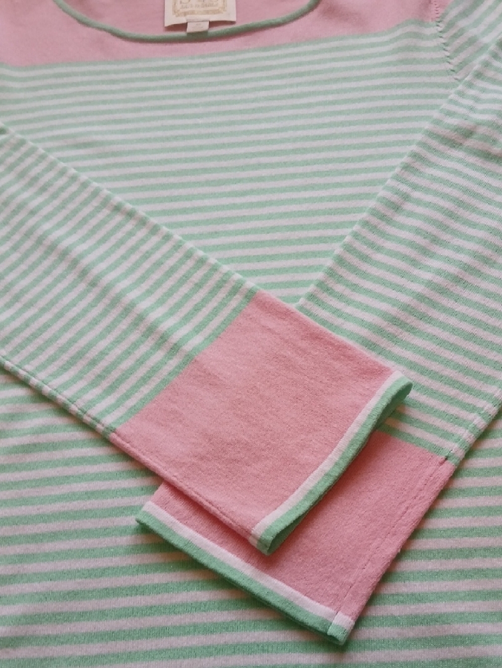 Sail to Sable Mint, Pink and White Striped Knit Dress Size M - Picture 4 of 9